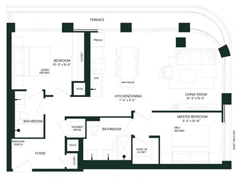 a floor plan of a building with an open floor plan